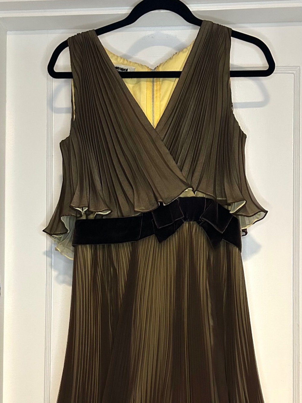 Miss Elliette California Pleated Chiffon Vintage Cocktail Dress Sz 12